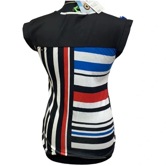 Desigual Striped Floral In Black White Red Blue - Picture 3 of 6